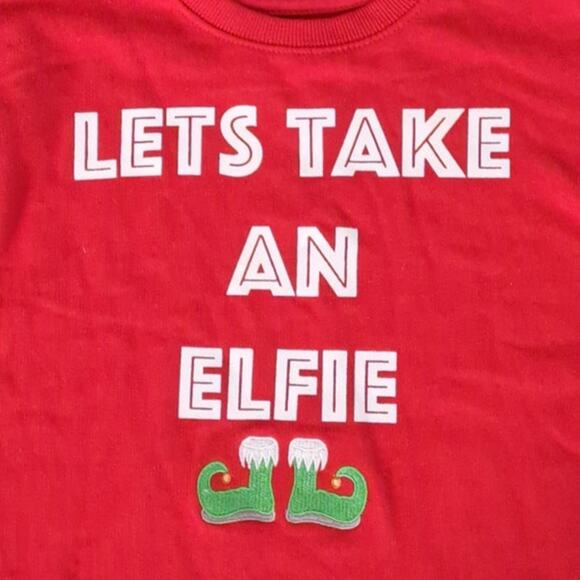 NWT C&C Kids California Red Pullover Christmas Elfie Holiday Sweatshirt  XS 4/5 - Picture 2 of 5